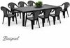 8 Stapelstuhl Gartenstuhl Kunststoff Wetterfest Rattan Optik Anthrazit Bild 2