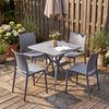Gartenmöbel-Set GRETA mit 4 Stühlen - 156x156x81cm, Kunststoff, Grau | Balkonset Gartenset Tisch mit Stühlen Bistroset Outdoor Bild 3
