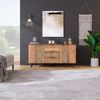 Sideboard 140 x 35 x 70 cm aus Spanplatte in Antikbraun mit 3 Schubladen & verstellbaren Regalen Bild 2