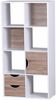 Bücherregal - BENO - mit Schubladen und Tür Weiß Sonoma Eiche Bild 4