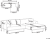 Ecksofa 3-Sitzer HOLT Stoff Hellgrau linksseitig Bild 2