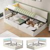 MSMASK Polsterbett mit USB-Steckdosen & LED-Kopfteil, Eckmontage möglich, Jugendbett (Ohne Matratze), Schlafsofa 90x200 cm mit Hydraulischem Stauraum Bild 1