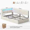 MSMASK Polsterbett mit USB-Steckdosen & LED-Kopfteil, Eckmontage möglich, Jugendbett (Ohne Matratze), Schlafsofa 90x200 cm mit Hydraulischem Stauraum Bild 2