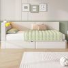MSMASK Polsterbett mit USB-Steckdosen & LED-Kopfteil, Eckmontage möglich, Jugendbett (Ohne Matratze), Schlafsofa 90x200 cm mit Hydraulischem Stauraum Bild 4