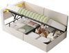 MSMASK Polsterbett mit USB-Steckdosen & LED-Kopfteil, Eckmontage möglich, Jugendbett (Ohne Matratze), Schlafsofa 90x200 cm mit Hydraulischem Stauraum Bild 3
