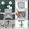 hjh OFFICE Counterstuhl Ergonomisch Top Work 44 W – Hoher Verstellbarer Arbeitsstuhl aus Netzstoff, Höhenverstellbare Armlehnen, Lendenwirbelstütze & Fußring, Grau Bild 2