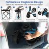 Rollator mit Luftbereifung faltbar und leicht mit Sitz Aluminium bis 140 kg 2 in 1 Rollstuhl Blau Bild 4