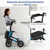 Rollator mit Luftbereifung faltbar und leicht mit Sitz Aluminium bis 140 kg 2 in 1 Rollstuhl Blau Bild 3