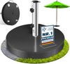 KESSER® Granit Sonnenschirmständer mit Edelstahlrohr, Hochwertiger Schirmständer Sockel 30KG - für Schirmstöcke bis 16-48 mm, Inkl. Transport Griff Garten Balkonschirmständer Anthrazit, Rund Bild 1