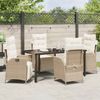 vidaXL Garten Essgruppe mit Kissen 5 pcs Beige Poly-Rattan 3380557 Bild 4