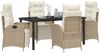 vidaXL Garten Essgruppe mit Kissen 5 pcs Beige Poly-Rattan 3380557 Bild 3