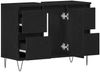 vidaXL Waschbeckenschrank mit Tür Schwarz Eichen-Optik 80 x 33 x 60 cm 862894 Bild 5