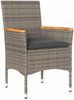 vidaXL 5-tlg. Garten-Essgruppe mit Kissen Grau Poly Rattan Akazie 3278720 Bild 3