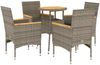 vidaXL 5-tlg. Garten-Essgruppe mit Kissen Grau Poly Rattan Akazie 3278720 Bild 2