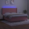 vidaXL Boxspringbett mit Matratze & LED Rosa 180x200 cm Samt 3139822 Bild 3