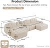 4-Sitzer Wohnlandschaft H 79 x T 366 x B 165 cm aus granuliertem Fleece, modular erweiterbar, in Beige-Weiß Bild 5
