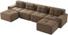 Boneless Sofas für Wohnzimmer,Modulares Sofa mit U-förmiger Chaiselongue 4-Sitzer Bequem Polstertes Tiefsitz 80% Corduroy-Cloud-Sofa Montagefreies Sofa Rutschfestes Design,Corduroy,braun, Bild 5