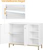 Badezimmerschrank, Waschtischunterschrank, Küchenschrank mit offenem Fach, Aufbewahrungsregal mit 2 Türen, verstellbarem Regal, Weiß Bild 2