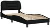 Einzelbettgestell Design für Erwachsene ohne Matratze Schwarz 90x190 cm Stoff d5095e Bild 3