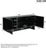Merax 160cm Sideboard, Kommode, Wohnzimmerschrank, mit 3 Türen, Hochglanz-Aufbewahrung, 6 Ablagefächern und viel Stauraum. Breiter Schrank, Schwarz Bild 4