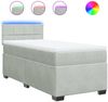 vidaXL Boxspringbett mit Matratze Hellgrau 90x200 cm Samt 3288522 Bild 2