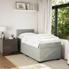 vidaXL Boxspringbett mit Matratze Hellgrau 90x200 cm Samt 3288522 Bild 5