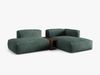 Micadoni Ecksofa Martina 2-Sitzer mit Couchtisch Rechts Samt Petrol Bild 2