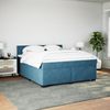 vidaXL Boxspringbett mit Matratze Blau 180x200 cm Samt 3286376 Bild 2