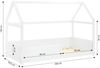 Kinderbett 90x200 cm mit Matratze Bodenbett Hausbett Holzbett Rausfallschutz Montessori Bett Weiß Kleinkinderbett Lattenrost Bild 3