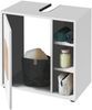 GREECE Badezimmer Waschbeckenunterschrank in Weiß mit Hirnholz-Applikationen - Bad Unterschrank Badezimmerschrank mit viel Stauraum - 60 x 60 x 35 cm (B/H/T) Bild 3