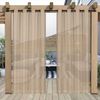 Jibenhome Outdoorgardine TerrassenGardine Ösen Outdoorvorhang Halftransparent Wasserdicht, für Veranda,Rasen,Hof Bild 5