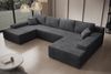 Ecksofa Milo, Sofa mit Schlaffunktion und Bettkasten, Couch U-Form, Cord-Stoff, 348 x 85 x 185 cm, Dunkelgrau Bild 2