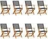 vidaXL Gartenstühle 8 Stk. Klappbar Schwarz Poly Rattan & Massivholz 3214558 Bild 2