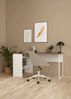 Dmora Schreibtisch Moire, Mehrzweckschreibtisch, Bürotisch für PC, Eckschreibtisch, 145x81 h77 cm, Weiß und Walnuss Bild 2