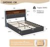 Gdood Polsterbett Stauraumbett Doppelbett LED USB (1 tlg, Hydraulisch hebbarem Stauraum), Mit LED-Licht, Nachttisch, Ladefunktion, Lattenrost, PU, 140x200 cm Bild 2