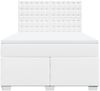 vidaXL Boxspringbett mit Matratze Weiß 160x200 cm Kunstleder 3290729 Bild 4