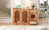 Multifunktions-Katzenhaus & Kloschrank mit Futterstation, Nussbaum, 120x45x83 cm Bild 5