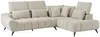 Vente-unique - Ecksofa rechts mit verstellbarer Rückenlehne - Strukturstoff - Beige - MAVIRO Bild 3