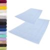 Lavea 2er Set Badematte 50x80 cm – rutschfeste, Waschbare Badematten aus 100% Baumwolle, Frottierserie Elena – Saugstark, Strapazierfähig und Zeitlos – Ideal für Badezimmer, Dusche - Delphinblau Bild 4