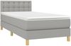 vidaXL Boxspringbett mit Matratze Hellgrau 90x200 cm Stoff, Härtegrad: H2 [3140905] Bild 3