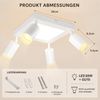 ZMH Deckenstrahler 4 Flammig Quadratisch/Rund 20W Deckenleuchte 3000K GU10 Wohnzimmer, Einfache Installation, LED fest integriert, ohne Leuchtmittel, Warmweiß, Weiß Schwenkbar 350° Moderne Schlafzimmerlampe Bild 2