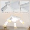 ZMH Deckenstrahler 4 Flammig Quadratisch/Rund 20W Deckenleuchte 3000K GU10 Wohnzimmer, Einfache Installation, LED fest integriert, ohne Leuchtmittel, Warmweiß, Weiß Schwenkbar 350° Moderne Schlafzimmerlampe Bild 3