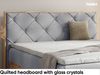 MEBLINI Boxspringbett LOFTY 12 120x200 cm mit Bettkasten – H3/Hellgrau Samt Polsterbett - Doppelbett mit Topper & Bonellfederkern-Matratze Bild 4