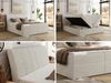 Boxspringbett DAGOS 180 x 200 cm mit Kopfteil, Lattenrost und Stauraum – Doppelbett mit Matratze & Topper Visco , stabile Konstruktion, Bettkasten, modernes Design - Creme Schenille glatt - H4 Bild 2