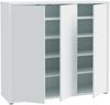 Forte ALICE SPRINGS Schuhschrank 100 110, moderner Flurschrank mit 3 Türen und 8 Einlegeböden, Holzwerkstoff, Secret Grey, 109,2 cm breit x 99,1 cm hoch x 34,9 cm tief Bild 5