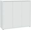 Forte ALICE SPRINGS Schuhschrank 100 110, moderner Flurschrank mit 3 Türen und 8 Einlegeböden, Holzwerkstoff, Secret Grey, 109,2 cm breit x 99,1 cm hoch x 34,9 cm tief Bild 3