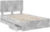 vidaXL Bettrahmen mit Kopfteil Beton Grau 135 x 190 cm Ingenieurs Holz 3412605 Bild 5