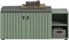 Sitzbank inkl. Sitzkissen (B/H/T: 106x43x37 cm) in Smoke Green Nachbildung Bild 2