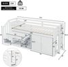 Kindereinzelbett 90×200 cm aus Massivholz mit Treppe und Stauraum, weiß Bild 4