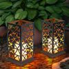 2x LED Feuereffekt Solarleuchte, rost-grün, Höhe 27 cm Bild 3